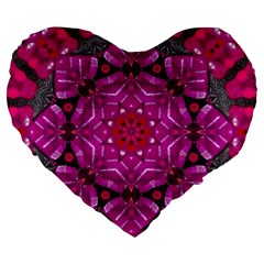 Sweet As Candy Can Be Large 19  Premium Flano Heart Shape Cushions by pepitasart