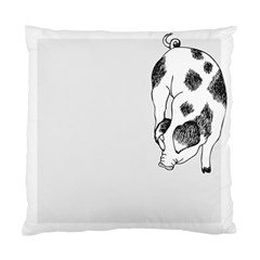 Pig Sniffing Hand Drawn With Funny Cow Spots Black And White Standard Cushion Case (two Sides) by genx