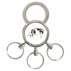 Pig Floppy Ears Hand Drawn With Funny Cow Spots Black And White 3-ring Key Chains by genx