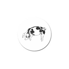 Pig Floppy Ears Hand Drawn With Funny Cow Spots Black And White Golf Ball Marker by genx