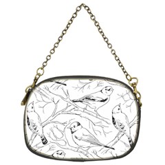 Birds Hand Drawn Outline Black And White Vintage Ink Chain Purse (two Sides) by genx