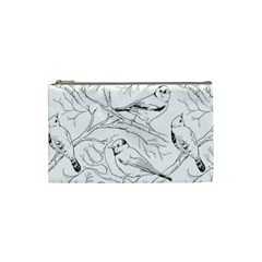 Birds Hand Drawn Outline Black And White Vintage Ink Cosmetic Bag (small) by genx