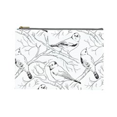 Birds Hand Drawn Outline Black And White Vintage Ink Cosmetic Bag (large) by genx