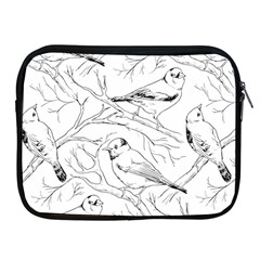 Birds Hand Drawn Outline Black And White Vintage Ink Apple Ipad 2/3/4 Zipper Cases by genx