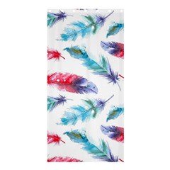 Feathers Boho Style Purple Red And Blue Watercolor Shower Curtain 36  X 72  (stall)  by genx