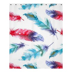 Feathers Boho Style Purple Red And Blue Watercolor Shower Curtain 60  X 72  (medium)  by genx