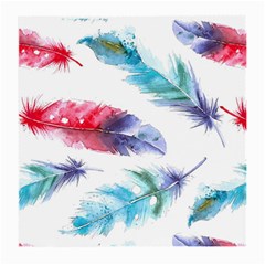 Feathers Boho Style Purple Red And Blue Watercolor Medium Glasses Cloth (2-side) by genx