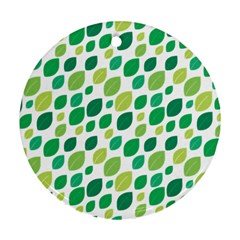 Leaves Green Modern Pattern Naive Retro Leaf Organic Ornament (round) by genx
