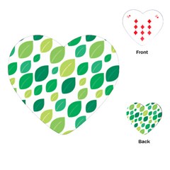 Leaves Green Modern Pattern Naive Retro Leaf Organic Playing Cards (heart) by genx