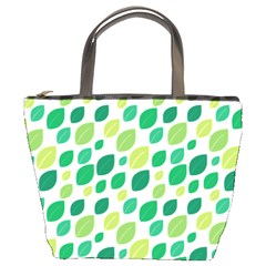 Leaves Green Modern Pattern Naive Retro Leaf Organic Bucket Bag by genx