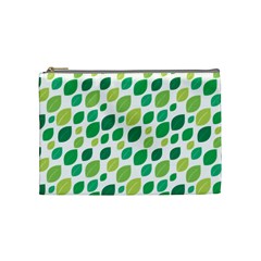 Leaves Green Modern Pattern Naive Retro Leaf Organic Cosmetic Bag (medium) by genx