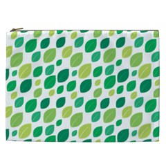 Leaves Green Modern Pattern Naive Retro Leaf Organic Cosmetic Bag (xxl) by genx