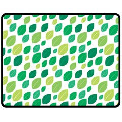 Leaves Green Modern Pattern Naive Retro Leaf Organic Double Sided Fleece Blanket (medium)  by genx