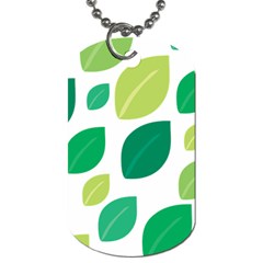 Leaves Green Modern Pattern Naive Retro Leaf Organic Dog Tag (one Side) by genx