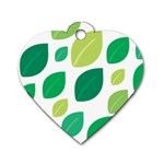 Leaves Green Modern Pattern Naive retro leaf organic Dog Tag Heart (Two Sides) Back