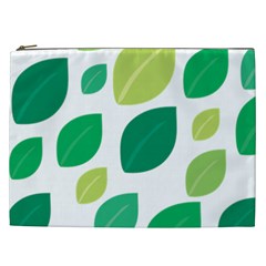 Leaves Green Modern Pattern Naive Retro Leaf Organic Cosmetic Bag (xxl) by genx