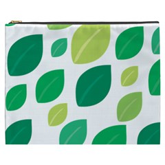 Leaves Green Modern Pattern Naive Retro Leaf Organic Cosmetic Bag (xxxl) by genx