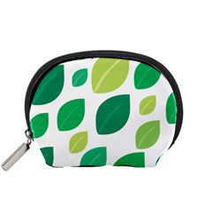 Leaves Green Modern Pattern Naive Retro Leaf Organic Accessory Pouch (small) by genx