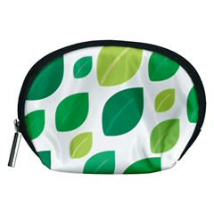 Leaves Green Modern Pattern Naive Retro Leaf Organic Accessory Pouch (medium) by genx