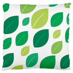 Leaves Green Modern Pattern Naive Retro Leaf Organic Large Flano Cushion Case (one Side) by genx