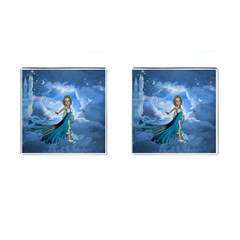 Cute Fairy In The Sky Cufflinks (square) by FantasyWorld7