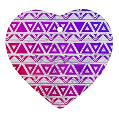 Fancy Tribal Pattern Heart Ornament (Two Sides)