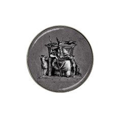 Odin On His Throne With Ravens Wolf On Black Stone Texture Hat Clip Ball Marker (4 Pack) by snek