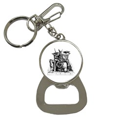 Odin On His Throne With Ravens Wolf On Black Stone Texture Bottle Opener Key Chains by snek