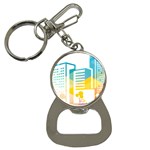 Silhouette Cityscape Building Icon Color City Bottle Opener Key Chains Front