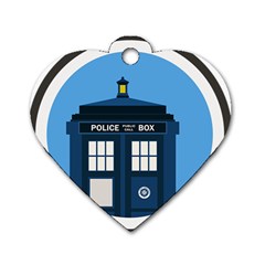 Doctor Who Tardis Dog Tag Heart (one Side)