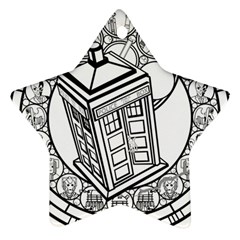 Bad Wolf Tardis Art Drawing Doctor Who Ornament (star)