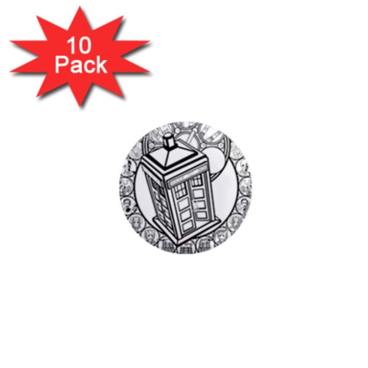 Bad Wolf Tardis Art Drawing Doctor Who 1  Mini Magnet (10 pack) 