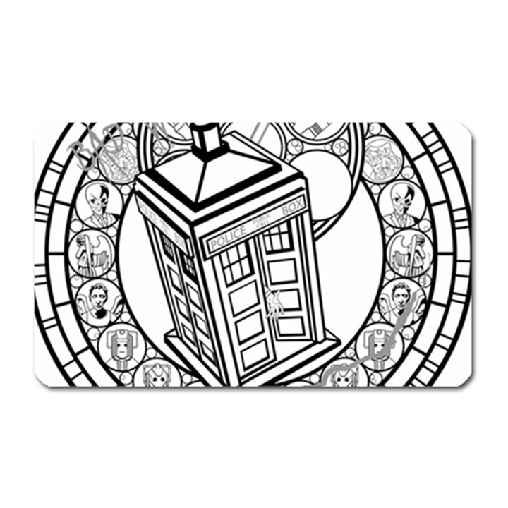 Bad Wolf Tardis Art Drawing Doctor Who Magnet (Rectangular)