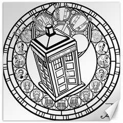 Bad Wolf Tardis Art Drawing Doctor Who Canvas 16  X 16 