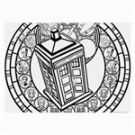 Bad Wolf Tardis Art Drawing Doctor Who Large Glasses Cloth (2-Side) Front