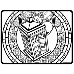 Bad Wolf Tardis Art Drawing Doctor Who Double Sided Fleece Blanket (large)  by Sudhe