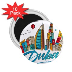 Burj Khalifa Skyline Clip Art Drawing Comic World 2 25  Magnets (10 Pack) 