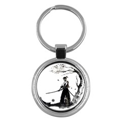 Japan Samurai Drawing   Warrior Key Chains (round) 