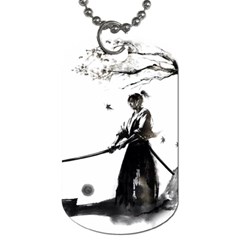 Japan Samurai Drawing   Warrior Dog Tag (two Sides)