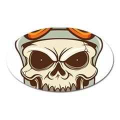 Motorcycle Helmet Skull Clip Art Cranial Skeleton Oval Magnet