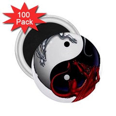 Yin And Yang Chinese Dragon 2 25  Magnets (100 Pack) 