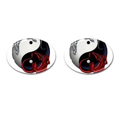 Yin And Yang Chinese Dragon Cufflinks (oval)