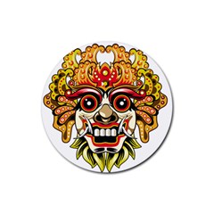 Bali Barong Mask Euclidean Vector Chiefs Face Rubber Coaster (round) 