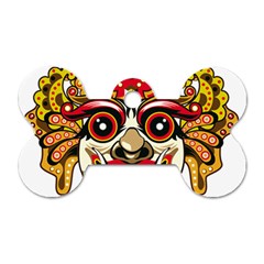 Bali Barong Mask Euclidean Vector Chiefs Face Dog Tag Bone (two Sides)