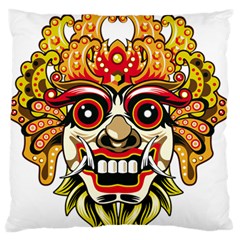 Bali Barong Mask Euclidean Vector Chiefs Face Large Cushion Case (one Side) by Sudhe