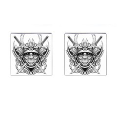 Drawing Samurai Tattoo Sketch Japanese Samurai Cufflinks (square)