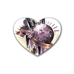 Nightclub Disco Ball Dj Dance Speaker Rubber Coaster (heart) 