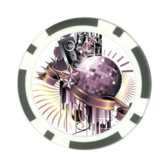 Nightclub Disco Ball Dj Dance Speaker Poker Chip Card Guard by Sudhe