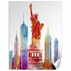 New York City Poster Watercolor Painting Illustrat Canvas 12  X 16  by Sudhe