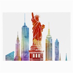 New York City Poster Watercolor Painting Illustrat Large Glasses Cloth (2-side)